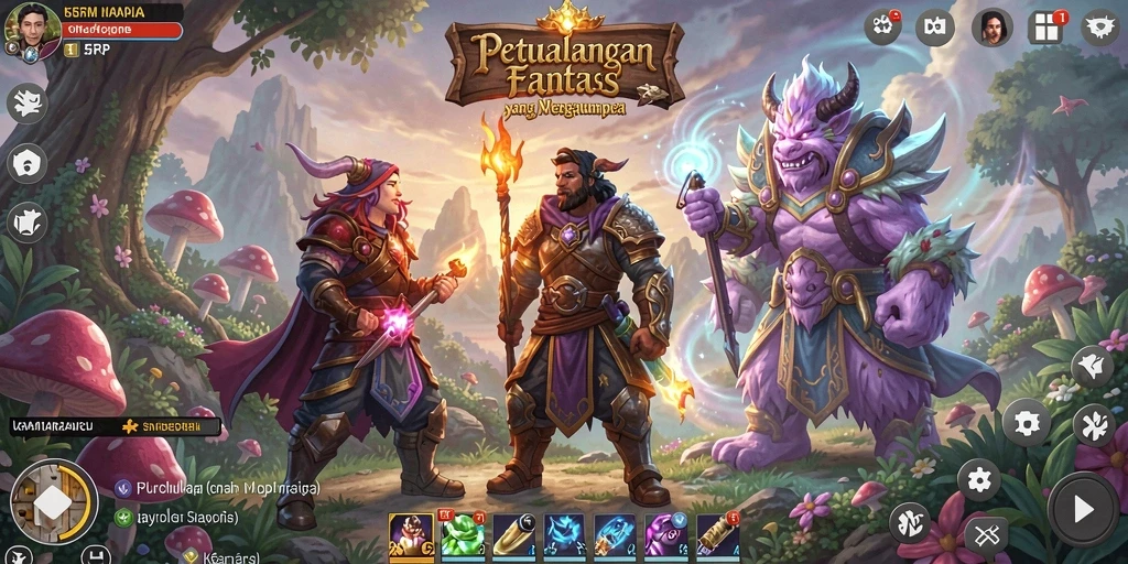 Tampilan gameplay 55RP yang epik dan penuh aksi.