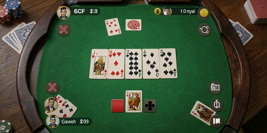 Screenshot 6CF menampilkan gameplay Gaple yang seru dan kompetitif.