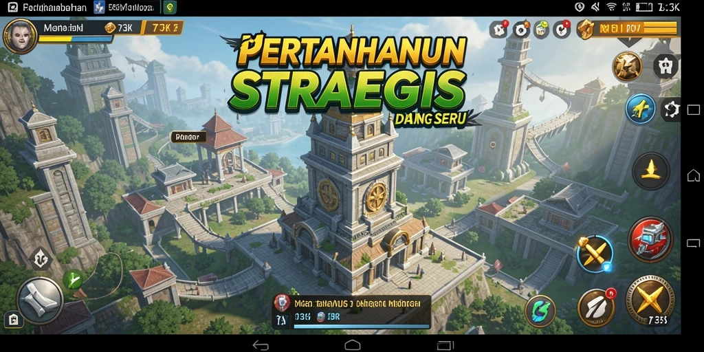 Screenshot utama 73K menampilkan aksi intens dalam gameplay Tower Defense.