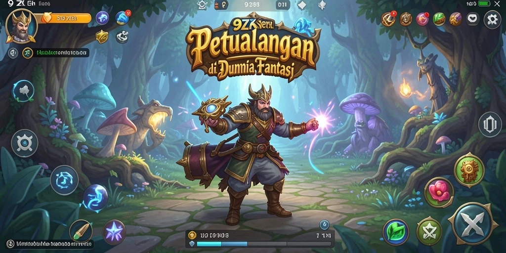 Tangkapan layar permainan 9ZK menampilkan aksi petualangan yang mendebarkan.