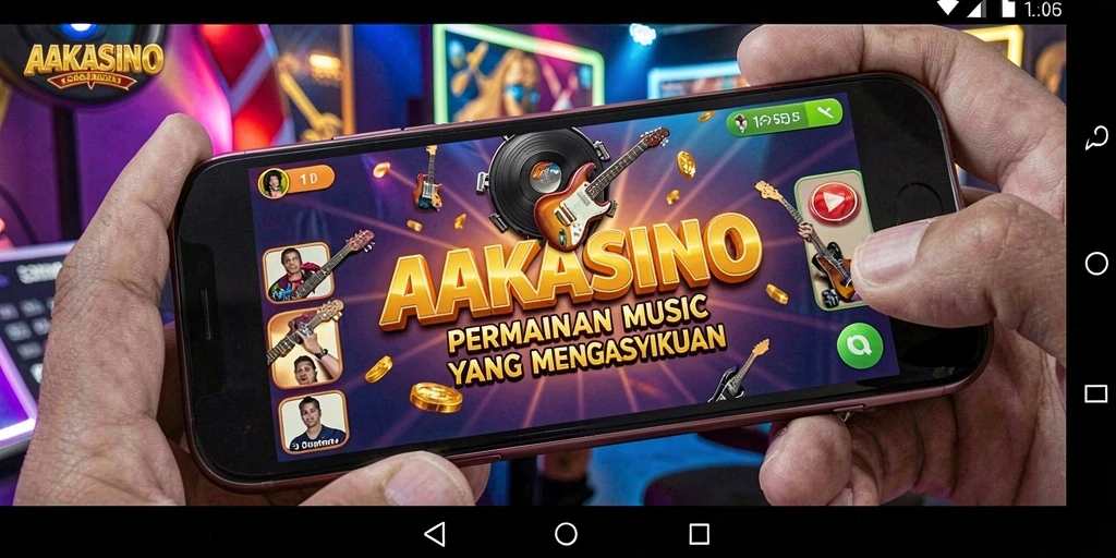 Tampilan menarik dari gameplay AAKASINO yang penuh musik.