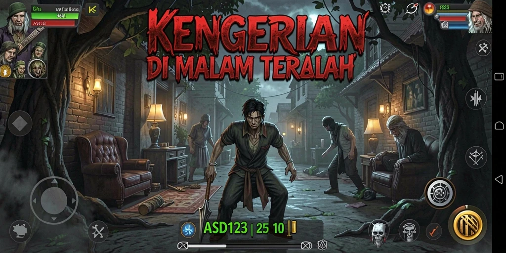 Menampilkan gameplay menegangkan dengan atmosfer horror yang mencekam.