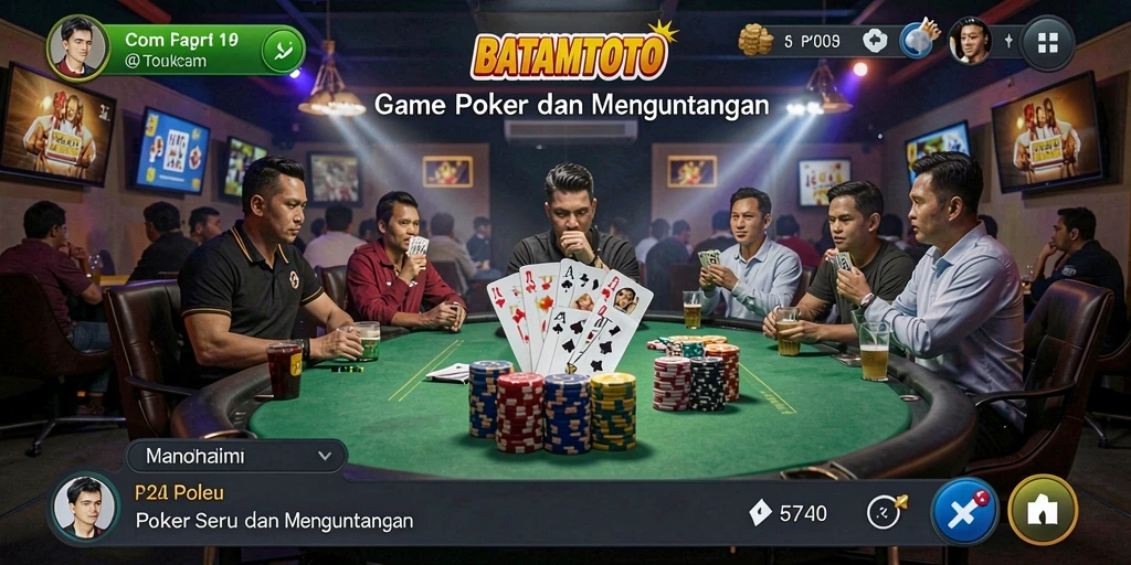 Tampilan seru gameplay Poker di BATAMTOTO.