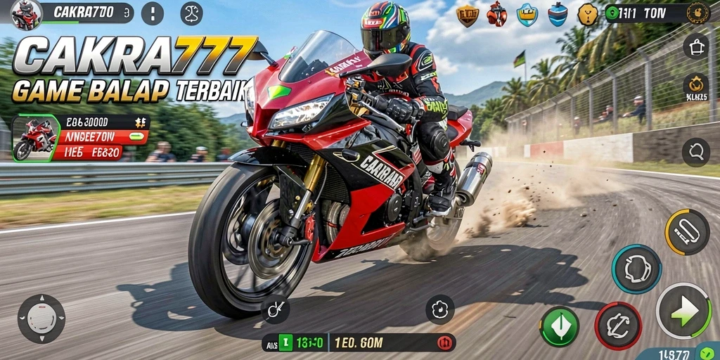 Tampilan aksi balap motor yang seru dalam CAKRA777.