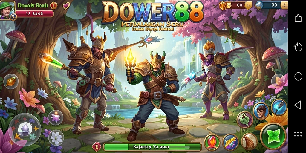 Screenshot DOWER88 menunjukkan karakter menjelajahi dunia petualangan yang menakjubkan.