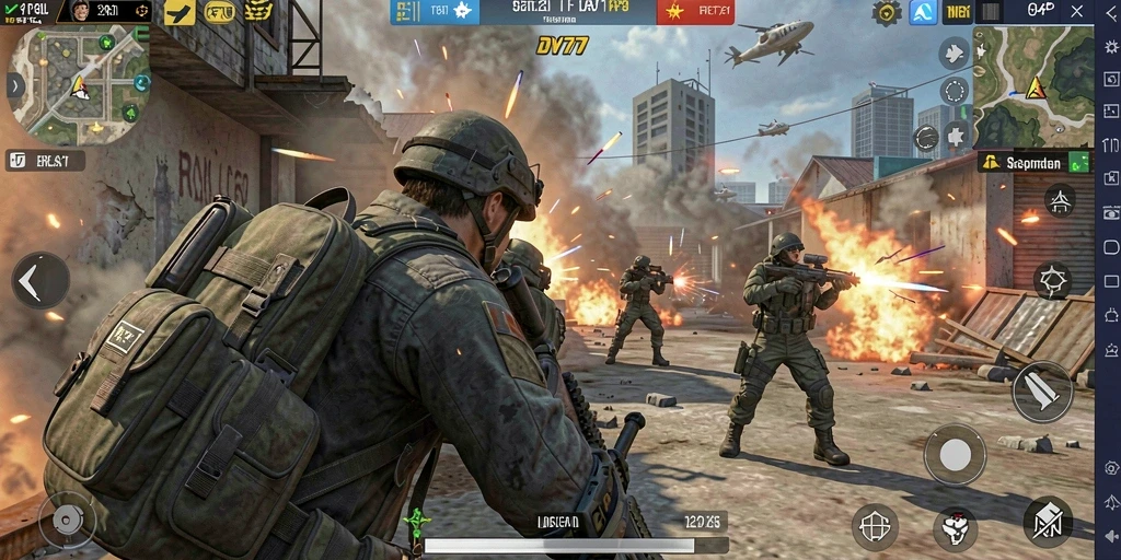Tampilan mendebarkan dari gameplay DY777 yang penuh aksi FPS.