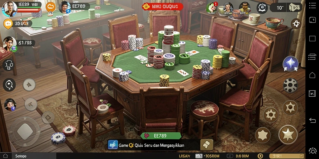 Tampilan gameplay QiuQiu yang seru dan interaktif.