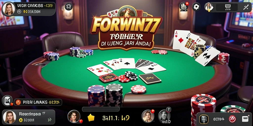 Screenshot gameplay FORWIN77 dengan pemain poker yang beraksi menyenangkan.