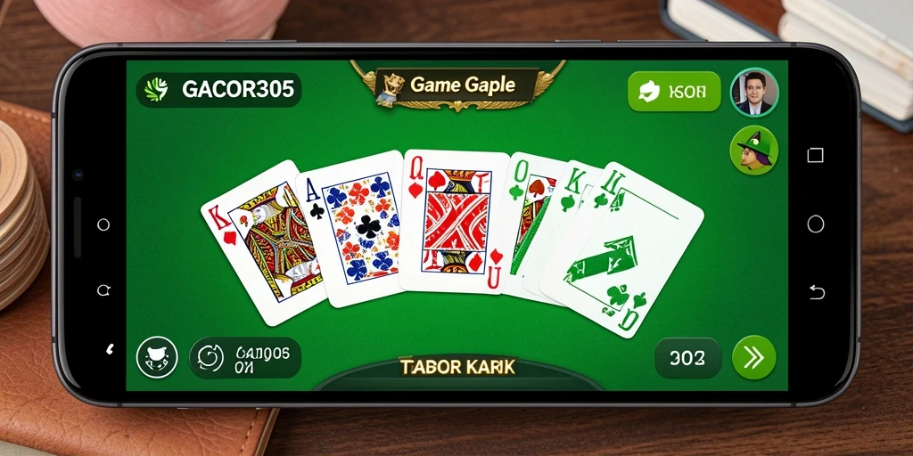 Tampilan gameplay GACOR305 dengan suasana bermain Gaple yang seru.
