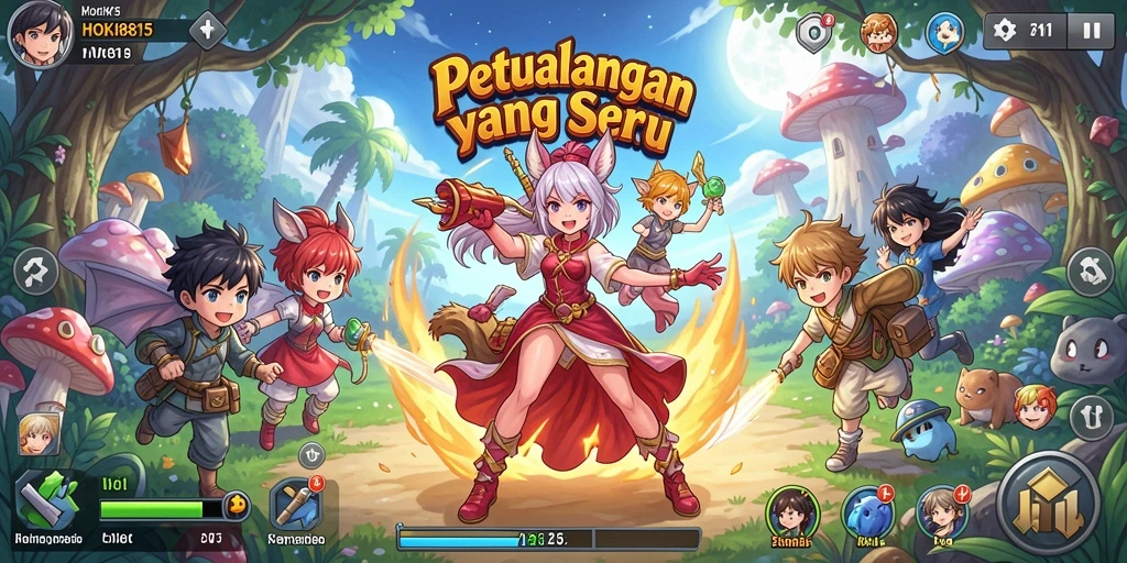 Tampilan gameplay HOKI8815 yang memukau dalam aksi petualangan Anime.