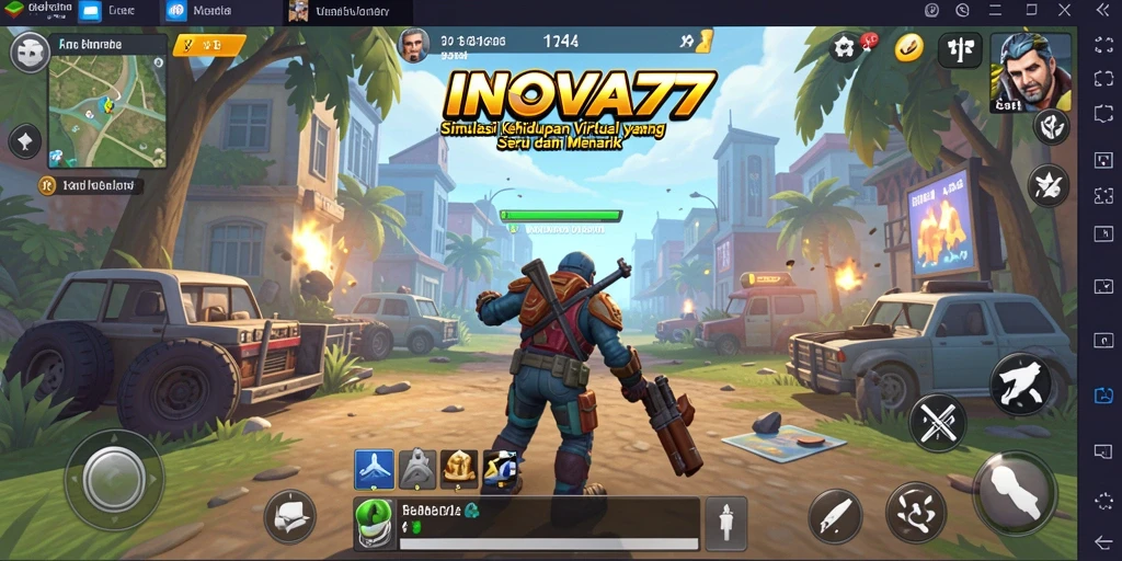 Tampilan utama INOVA77 dengan gameplay yang menarik dan interaksi sosial.