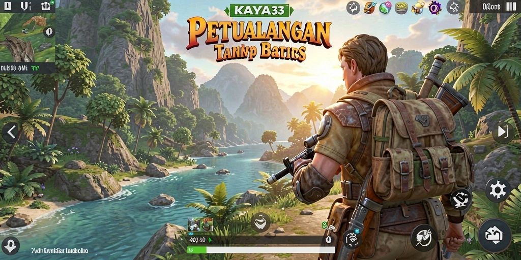 Screenshot gameplay KAYA33 menampilkan dunia terbuka yang luas dan indah.