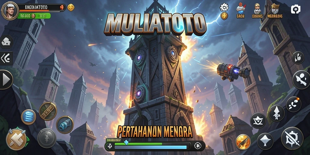 Tampilan permainan Tower Defense yang seru dan strategis.