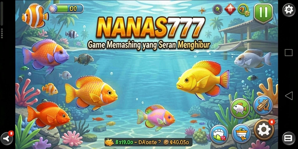 Screenshot gameplay NANAS777 menampilkan aksi memancing yang menarik.