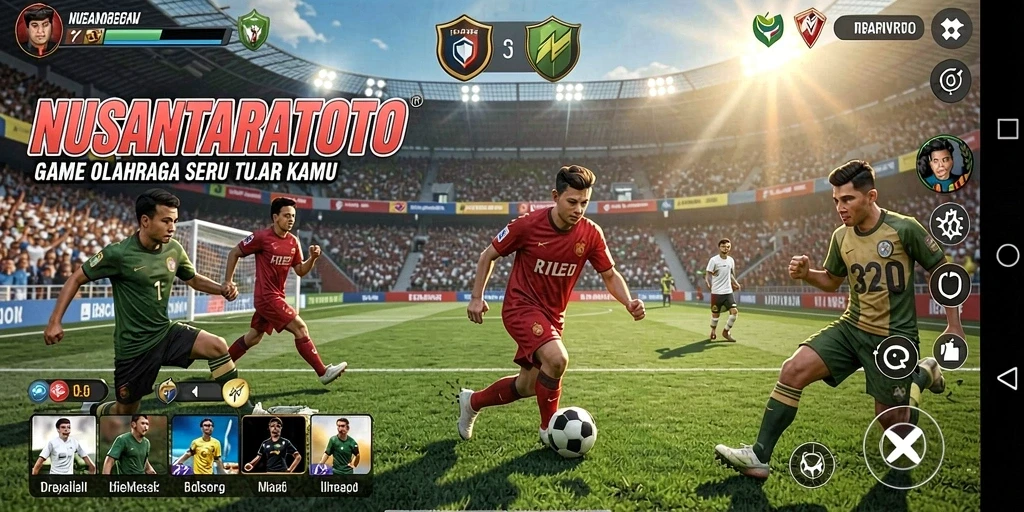 Screenshot utama NUSANTARATOTO menampilkan aksi seru dalam permainan olahraga.