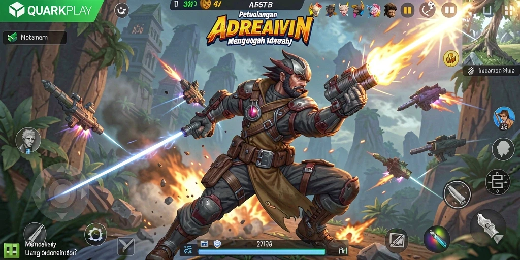 Tampilan gameplay QUARKPLAY yang penuh aksi dan menegangkan.
