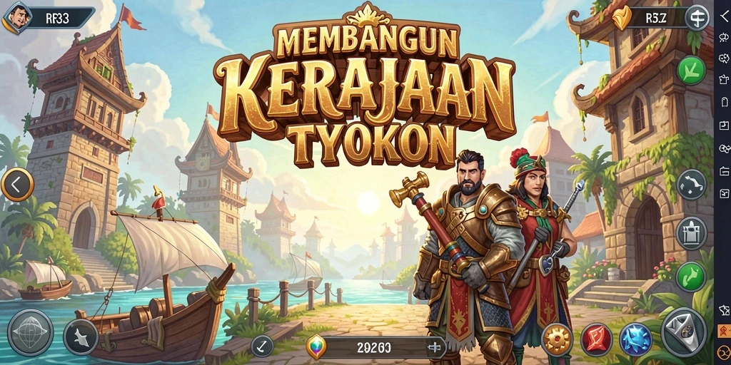 Tampilan gameplay <strong>RR33</strong> yang menarik dalam membangun bisnis Tycoon.