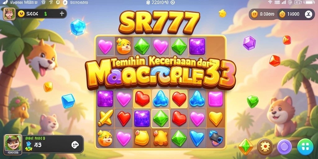 Screenshot gameplay SR777 yang menampilkan aksi mencocokkan kelereng berwarna.