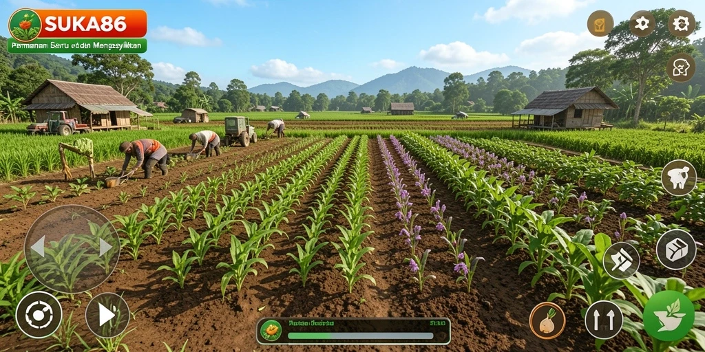 Tampilan menarik dari gameplay Farming SUKA86 yang seru.